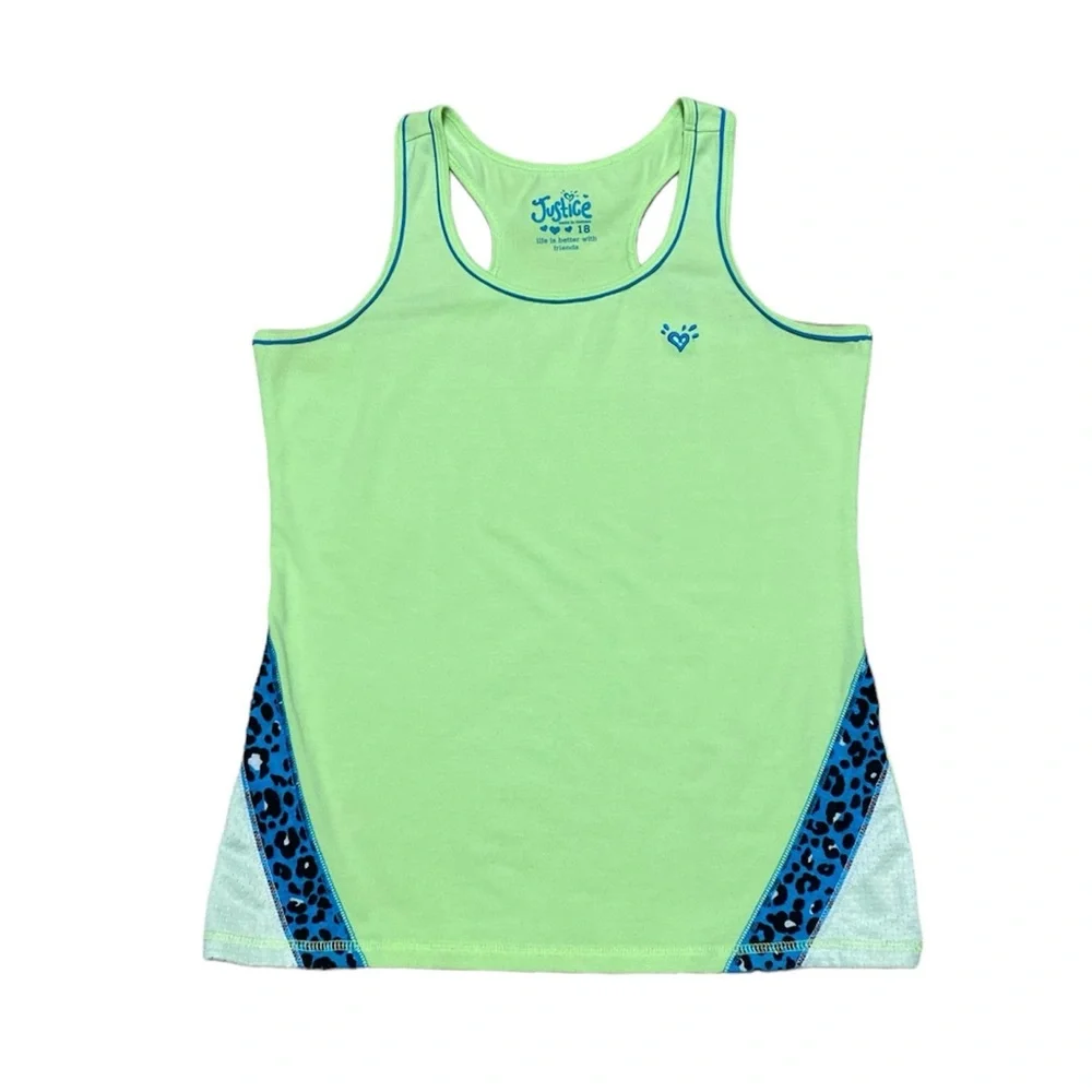 Justice Tank Top Girls 18 Gym Casual Sleeveless Athletic Racerback Athleisure